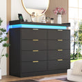 Black 8 Drawer Wood Dresser P237