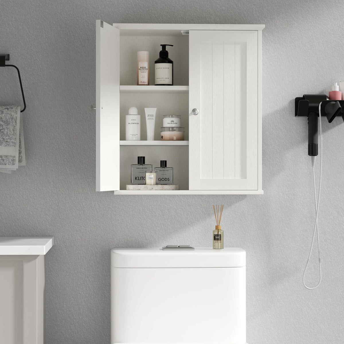 White Bathroom Wall Medicine Cabinet G58821