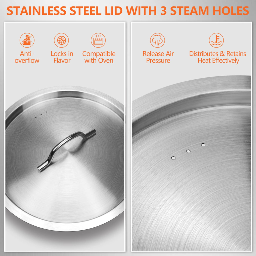 40 Quart Stainless Steel Stock Pot with Lid Y8985