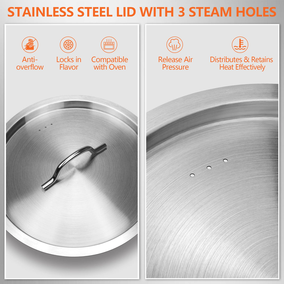40 Quart Stainless Steel Stock Pot with Lid Y8985