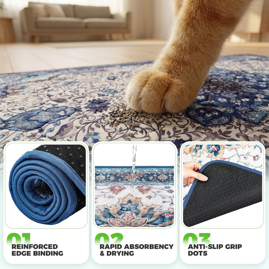 Cat Litter Mat 2 Pack, 18x28 Machine Washable Waterproof Non Slip E691