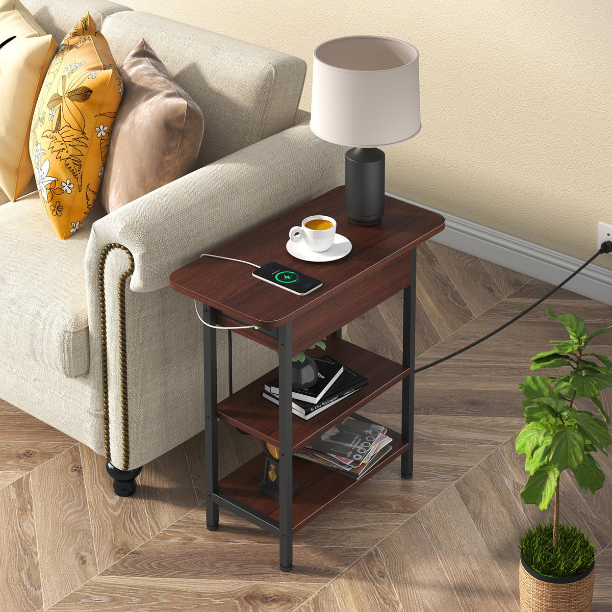 Narrow Side Table with Storage Z7833