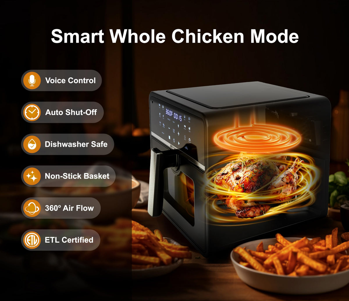 6-in-1 10QT Nonstick Air Fryer 1700W O33333