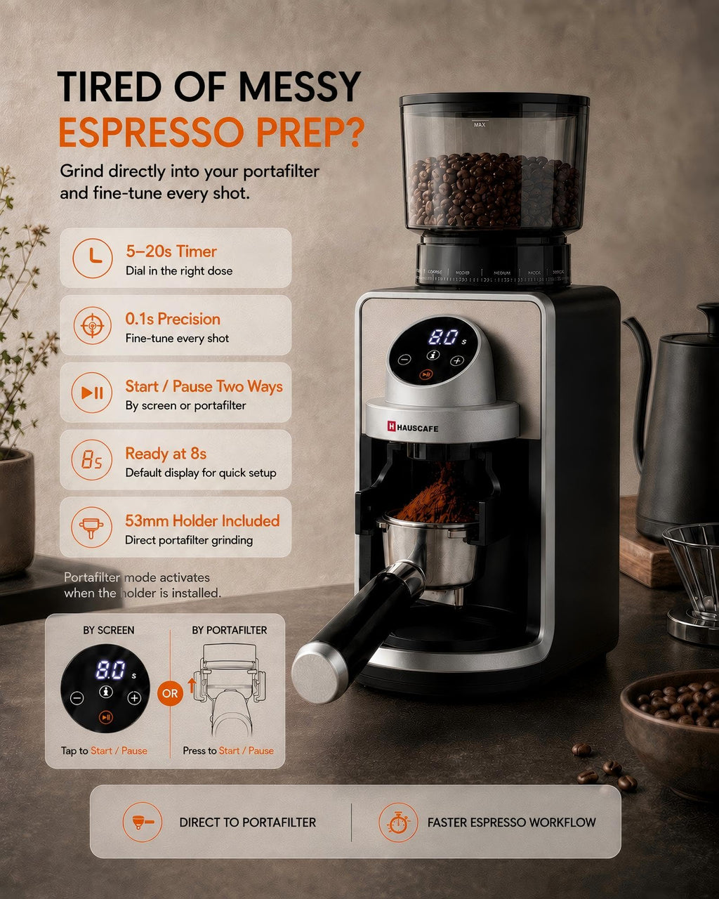 Electric Burr Coffee Grinder with 51 Grind Settings W64257