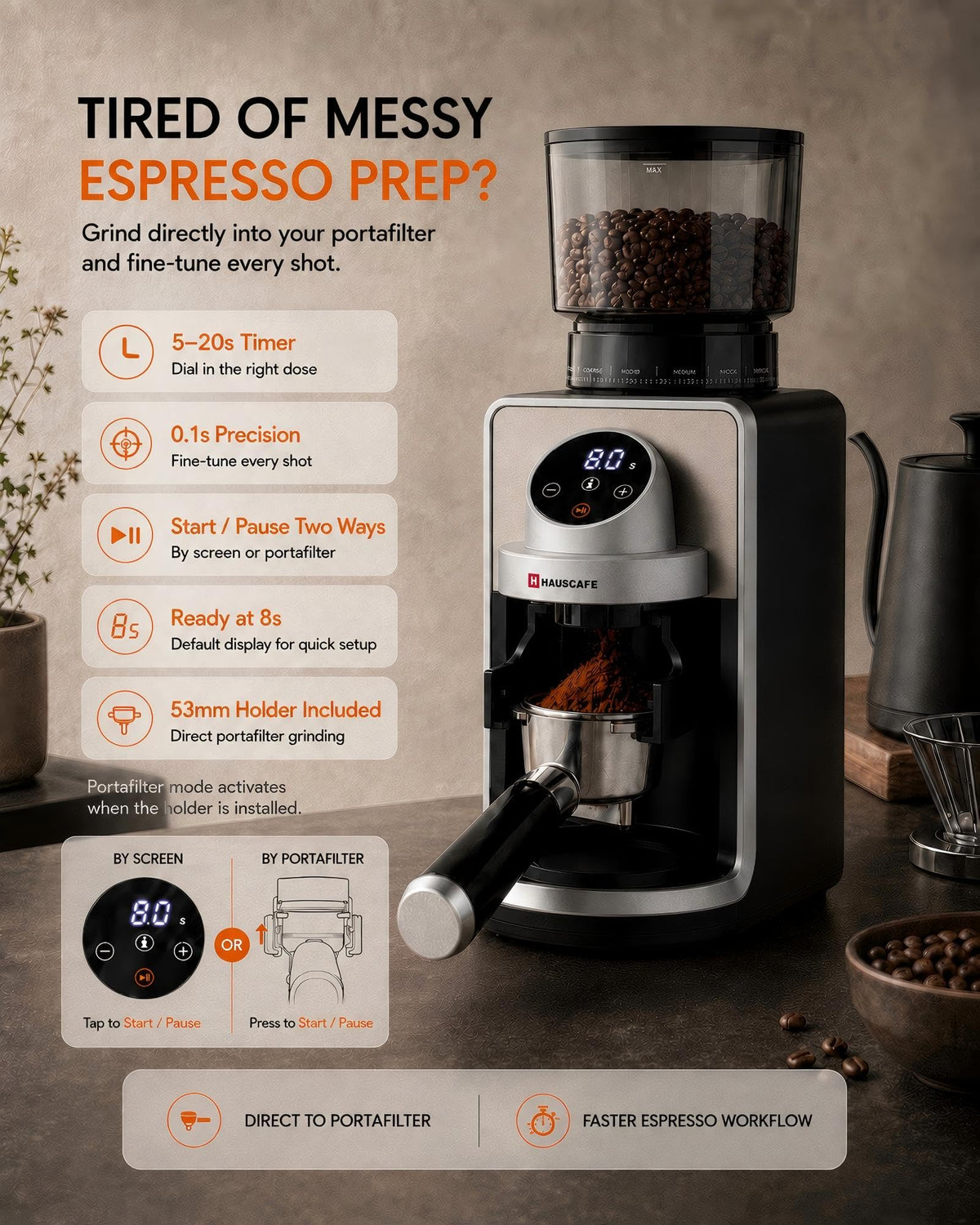 Electric Burr Coffee Grinder with 51 Grind Settings W64257