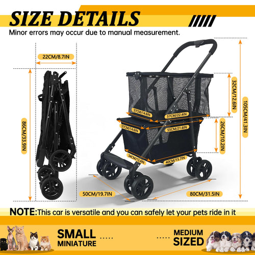 2-in-1 Folding Shopping Cart & Pet Stroller D976
