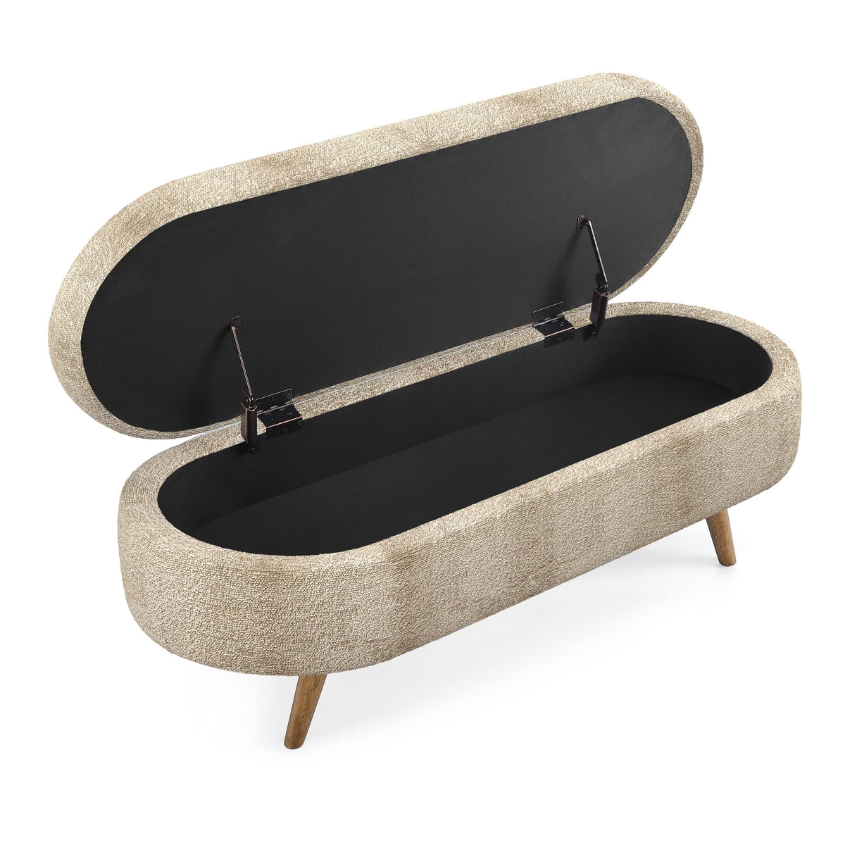 Oval Storage Bench with Rubber Wood Legs D82116