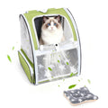Cat Backpack Carrier with Washable Bed Mat Green L381