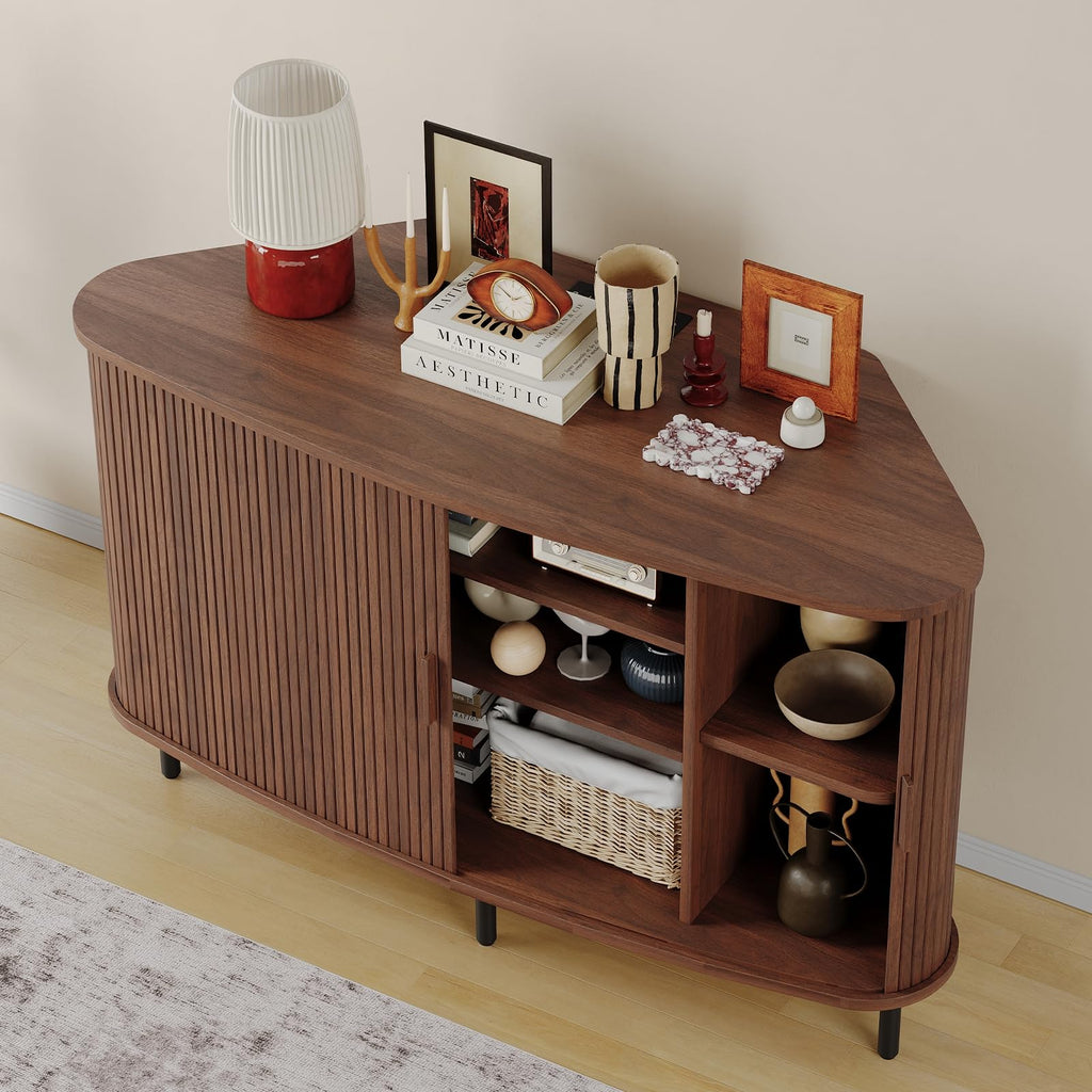 47 Inch Walnut Corner TV Stand I459613