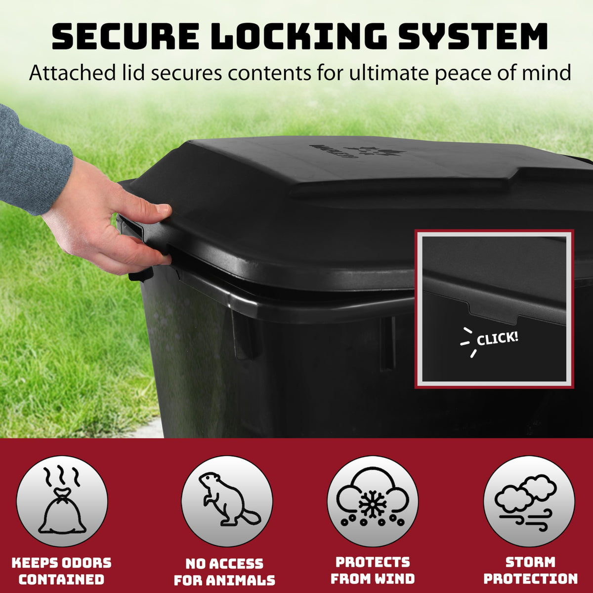 32 Gallon Wheeled Outdoor Garbage Can with Lid Z217265