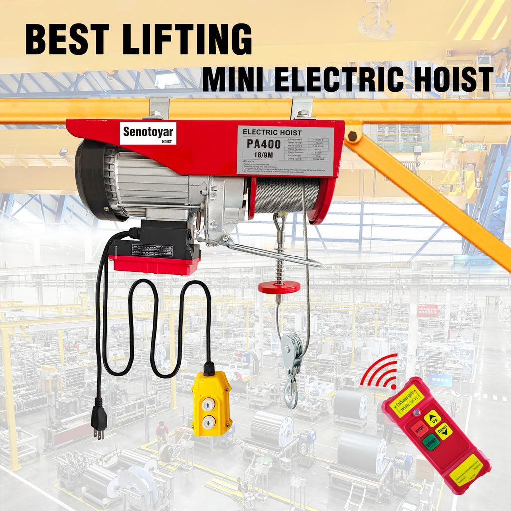 880lbs Electric Hoist Winch with Wireless Control A8487