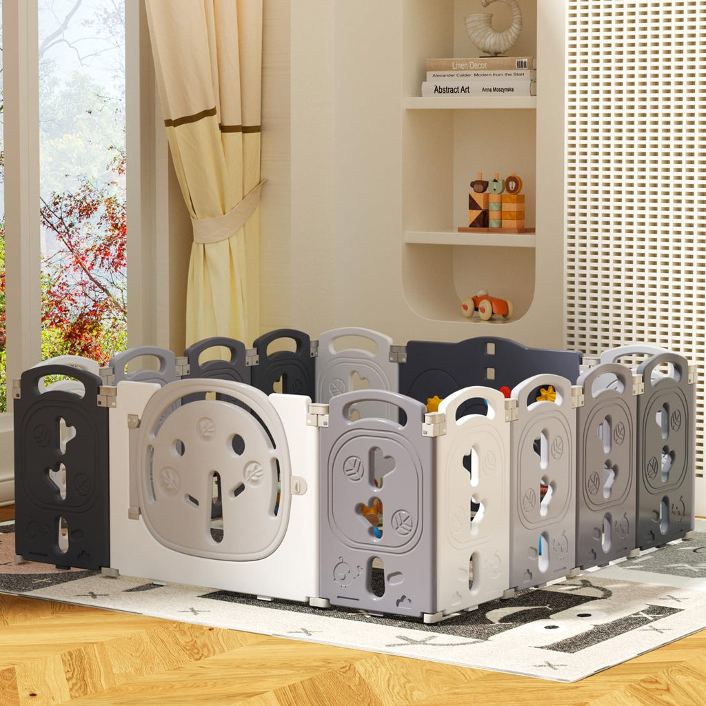 Foldable Portable 14 Panel Baby Playpen X948574