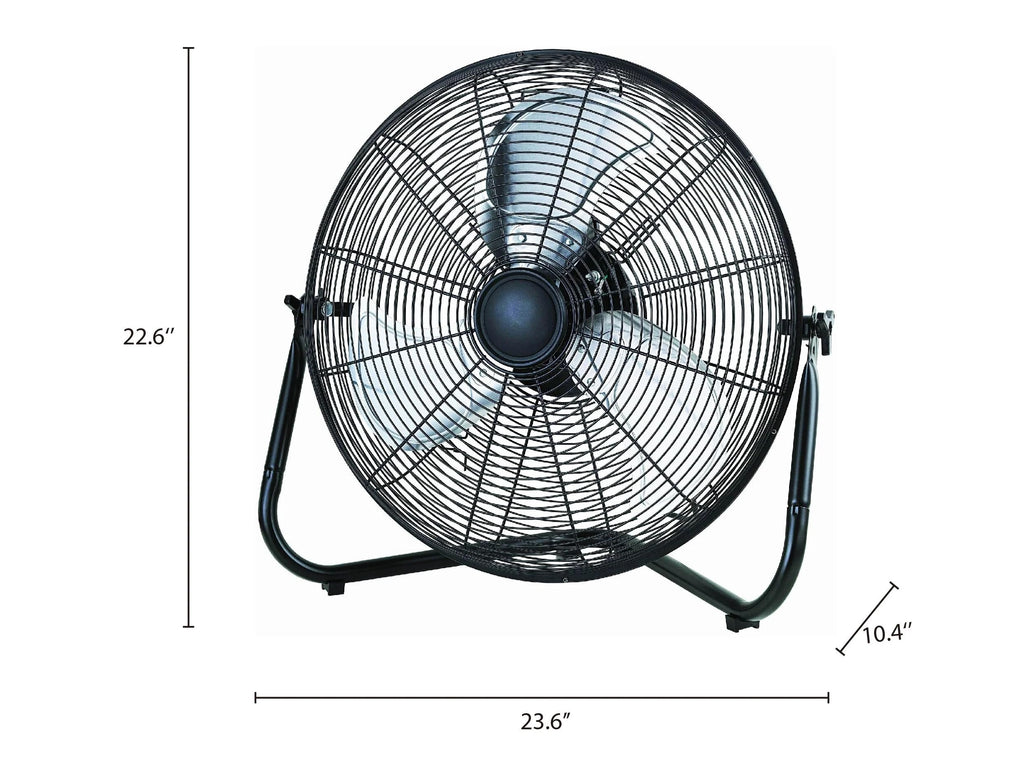 20" 3-Speed Tiltable Black Steel Floor Fan G256