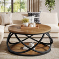 2-Tier Round Coffee Table with Storage Shelf Z497177