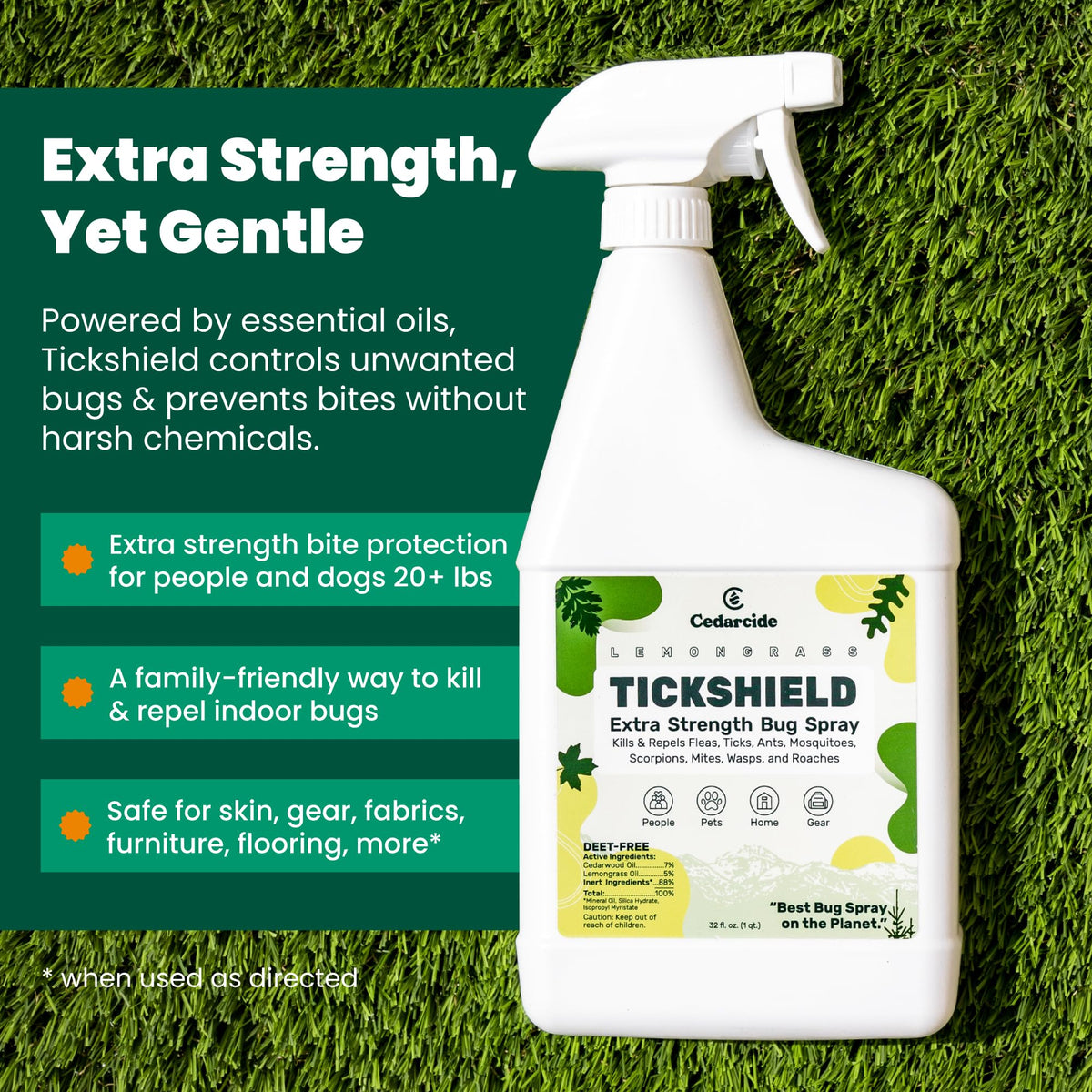 Cedar Oil Tick & Mosquito Repellent Spray N803