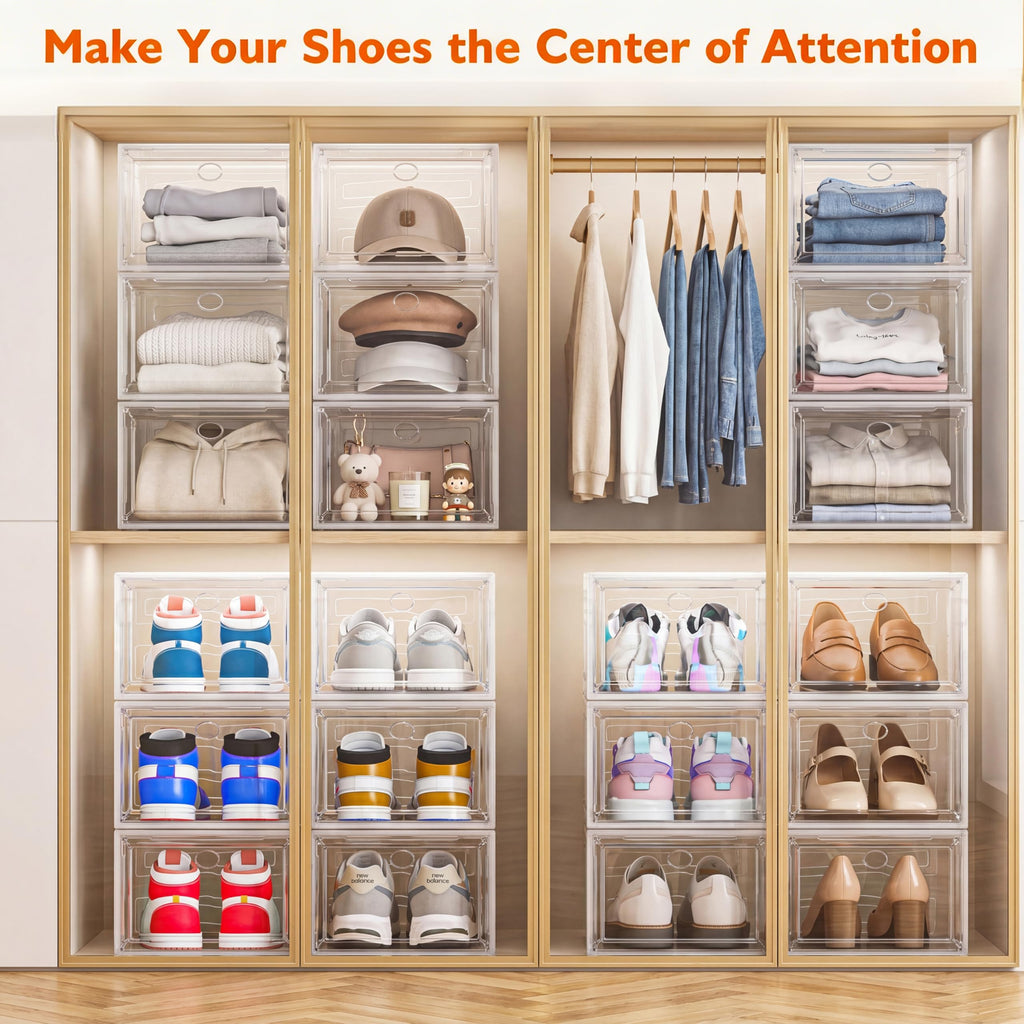 Clear Stackable Shoe Storage Box E4360