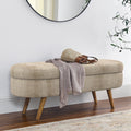 Oval Storage Bench with Rubber Wood Legs D82116