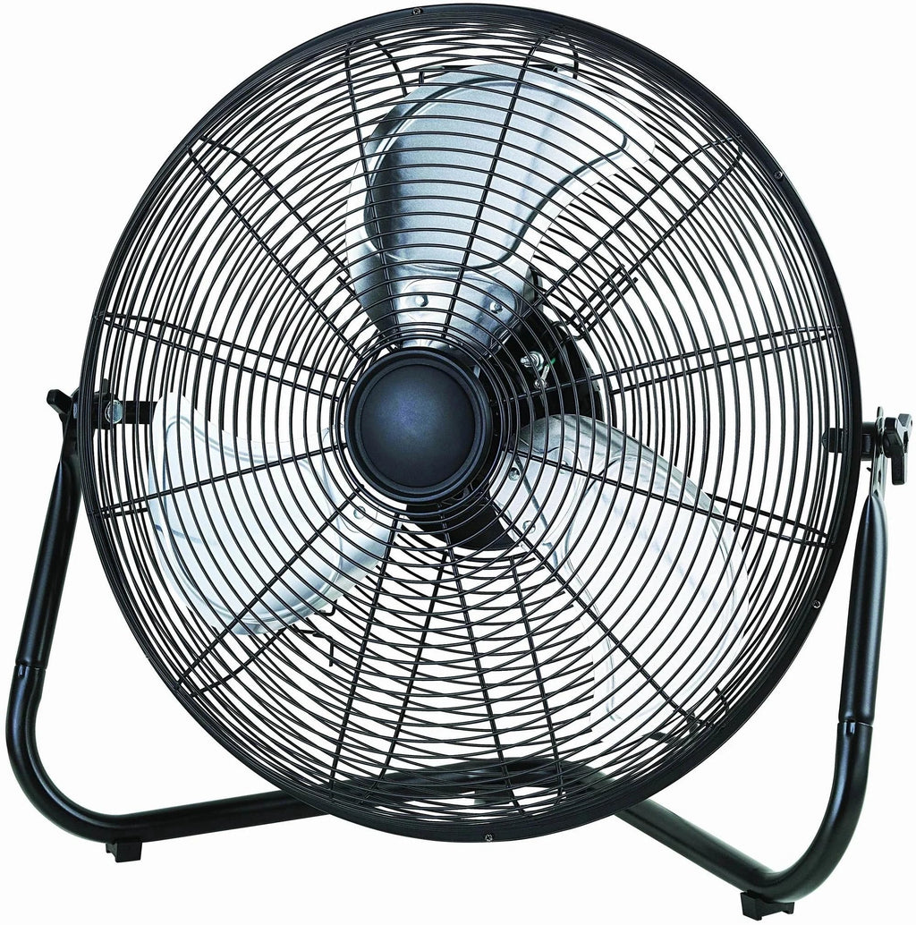 20" 3-Speed Tiltable Black Steel Floor Fan G256