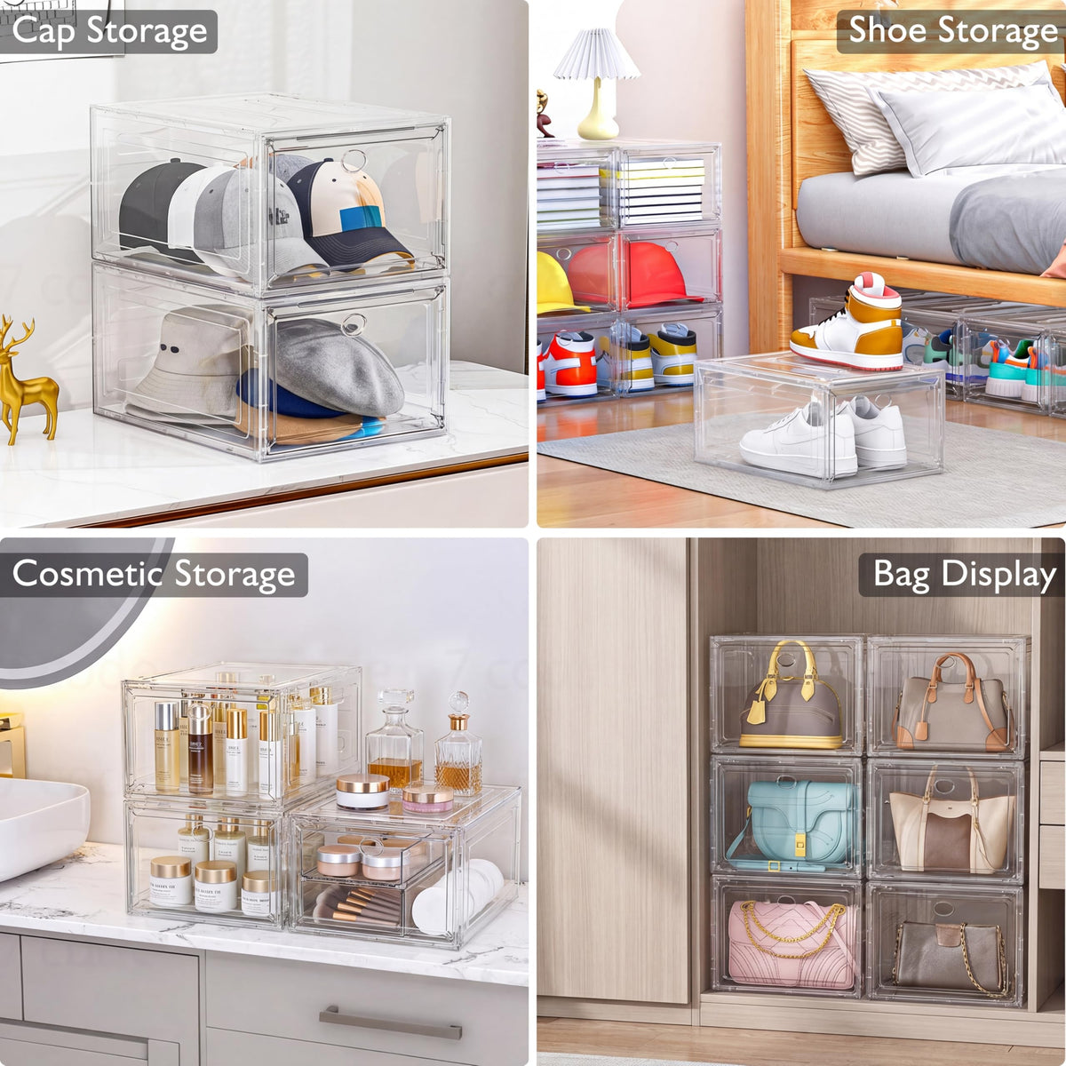 Clear Stackable Shoe Storage Box E4360