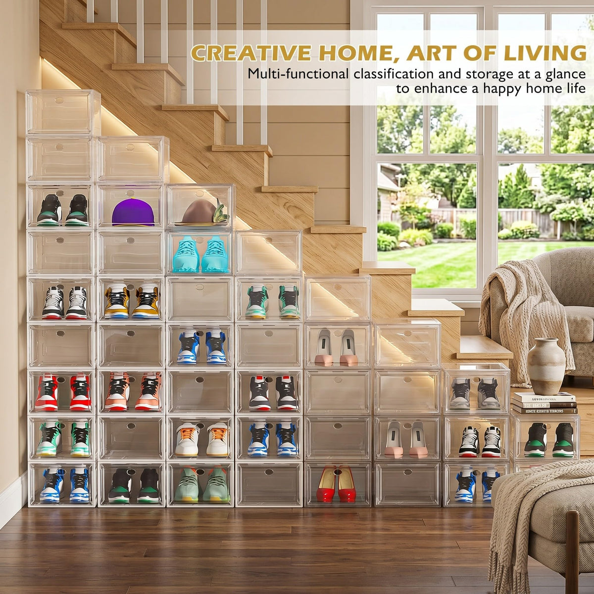 Clear Stackable Shoe Storage Box E4360